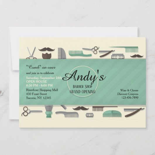 Barber's Tools Invitation Kaart (Voorkant)