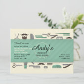 Barber's Tools Invitation Kaart (Staand voorkant)