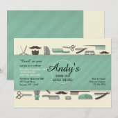 Barber's Tools Invitation Kaart (Voorkant / Achterkant)