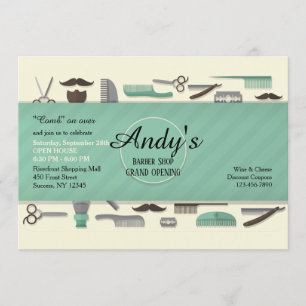 Barber's Tools Invitation Kaart