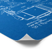 Barber's voorzitter Patent - Blauwdruk Poster (Hoek)