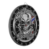 Barberschedel: Scheergezicht Dartbord (Voorkant Links)