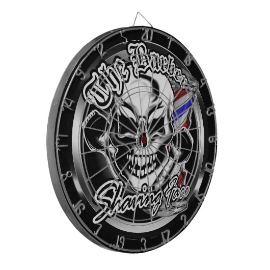 Barberschedel: Scheergezicht Dartbord (Voorkant Links)