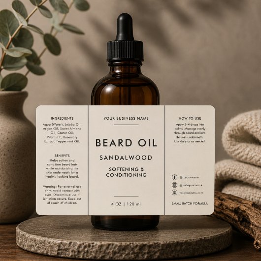 Barbershop Baardolie 4oz Druppelfles Etiket