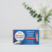 Barbershop Barber (Barberpool en clippers) Visitekaartje (Staand voorkant)