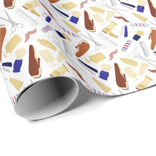 Barbershop Barber Clippers Pole Tools Gift Cadeaupapier (Rol Hoek)