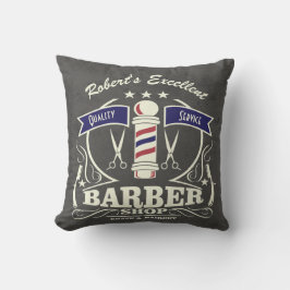 Barbershop Barber Hipster Stylist Pole Red Blue Kussen