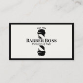 Barbershop Barber Pole Black en White Visitekaartje (Voorkant)