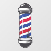 Barbershop Barber Pole Customer Awareness Raamsticker (Vel)