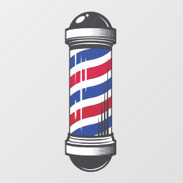 Barbershop Barber Pole Customer Awareness Raamsticker