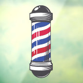 Barbershop Barber Pole Customer Awareness Raamsticker (Vel 3)