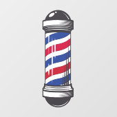 Barbershop Barber Pole Customer Awareness Raamsticker (Vel)