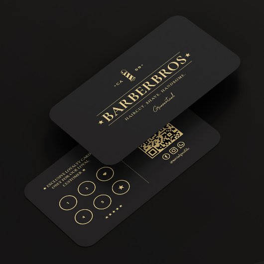 Barbershop Barber Pole Elegant Zwart Loyaliteit Visitekaartje