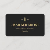 Barbershop Barber Pole Elegant Zwart Loyaliteit Visitekaartje (Voorkant)