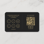 Barbershop Barber Pole Elegant Zwart Loyaliteit Visitekaartje (Achterkant)