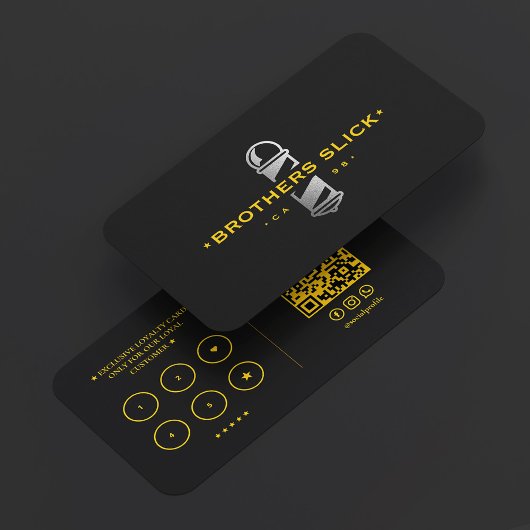 Barbershop Barber Pole Loyalty Yellow Black Visitekaartje