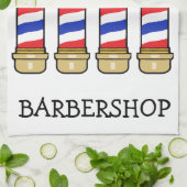 Barbershop Barber Poles Bar Towel personaliseren Theedoek (Gevouwen)