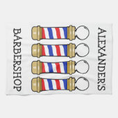 Barbershop Barber Poles Bar Towel personaliseren Theedoek (Horizontaal)