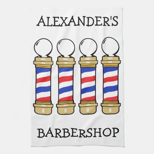 Barbershop Barber Poles Bar Towel personaliseren Theedoek (Verticaal)