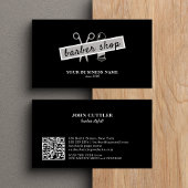 Barbershop barber QR code modern zwart Visitekaartje