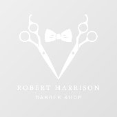 Barbershop Barber White Raamsticker (Vel)