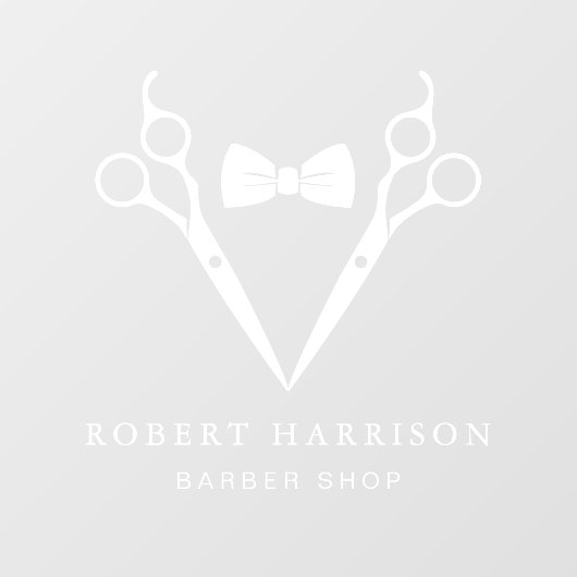 Barbershop Barber White Raamsticker (Vel)