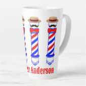 Barbershop Barberpole Singers personaliseren Latte Mok (Rechterhoek)