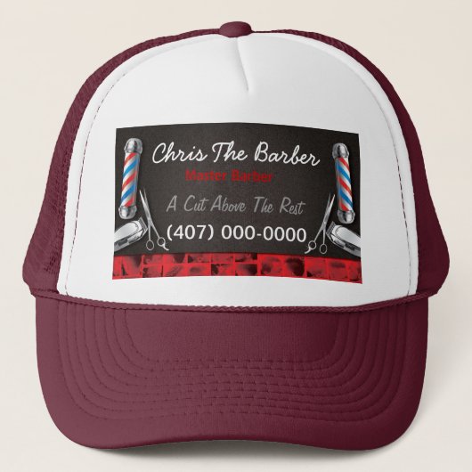 Barbershop Barberpool en clippers Trucker Hat Pet (Voorkant)