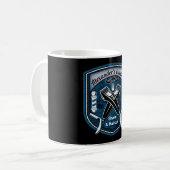 Barbershop Barbers Pole Barber Mustache Monogram Koffiemok (Voorkant links)