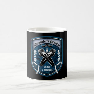 Barbershop Barbers Pole Barber Mustache Monogram Koffiemok