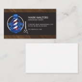 Barbershop | Barberspaal | Houten Afwerking Visitekaartje (Voorkant / Achterkant)
