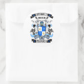 Barbershop Baritone Coat of Arms Ronde Sticker (Tas)
