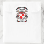 Barbershop Bass Coat of Arms Ronde Sticker (Tas)
