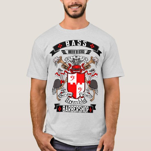 Barbershop Bass Coat of Arms T-shirt (Voorkant)