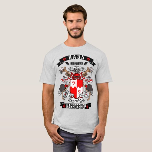 Barbershop Bass Coat of Arms T-shirt (Voorkant volledig)