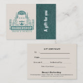 Barbershop blauw jeans textuur Cadeaubon Kortingskaartje (Voorkant / Achterkant)