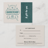 Barbershop blauw jeans textuur Cadeaubon Kortingskaartje (Voorkant / Achterkant)