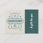 Barbershop blauw jeans textuur Cadeaubon Kortingskaartje (Voorkant)