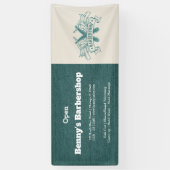 Barbershop blauwe jeans textuur spandoek (Verticaal)