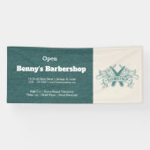 Barbershop blauwe jeans textuur spandoek (Horizontaal)