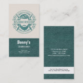 Barbershop blauwe jeans textuur visitekaartje (Voorkant / Achterkant)