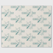 Barbershop blue jeans textuur cadeaupapier (Vlak)