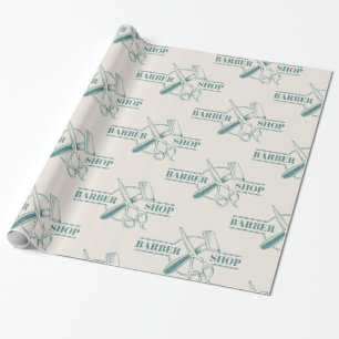 Barbershop blue jeans textuur cadeaupapier