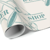 Barbershop blue jeans textuur cadeaupapier (Rol Hoek)