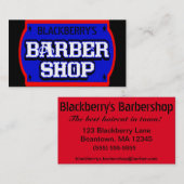 Barbershop Blue Visitekaartje (Voorkant / Achterkant)