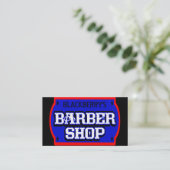 Barbershop Blue Visitekaartje (Staand voorkant)