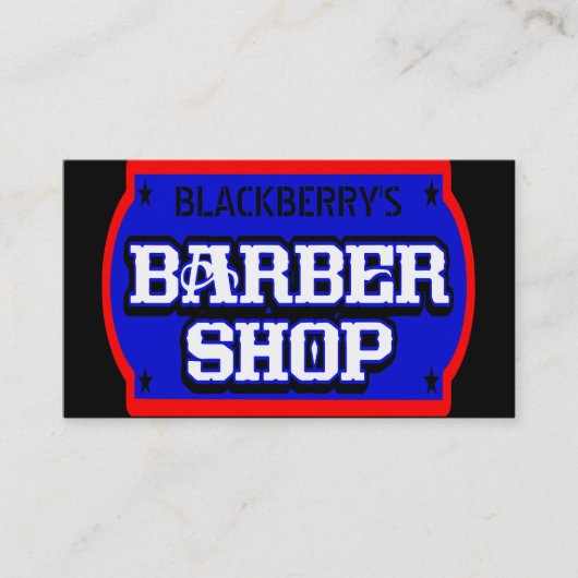 Barbershop Blue Visitekaartje (Voorkant)