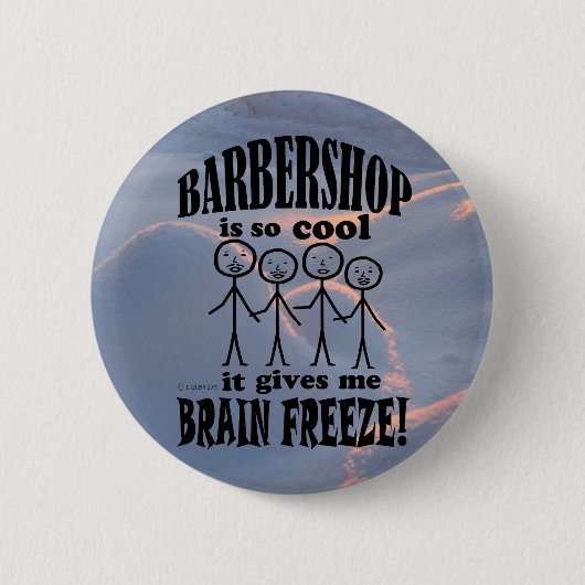 Barbershop, Brain Freeze Ronde Button 5,7 Cm (Voorkant)
