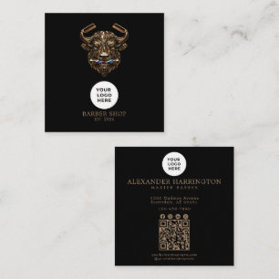 Barbershop Bronze Buffalo Professioneel Qr Code Vierkante Visitekaartje