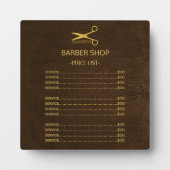 Barbershop — bruin leder — keuzemenu fotoplaat (Voorkant)